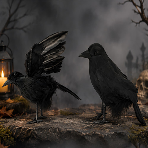 4pcs fake black feathered - 2/4pcs,