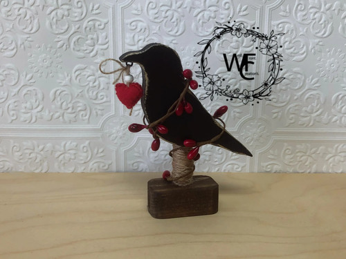 Primitive crow shelf sitter - crow,