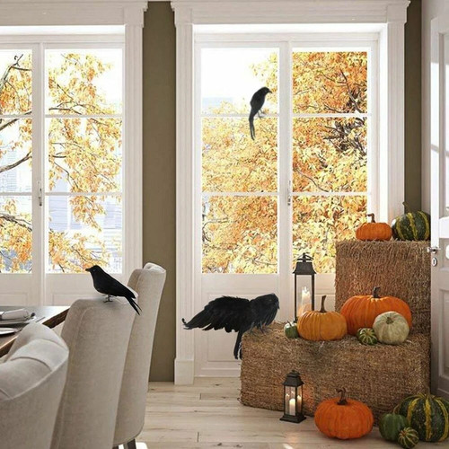 4pcs fake black feathered - fake,