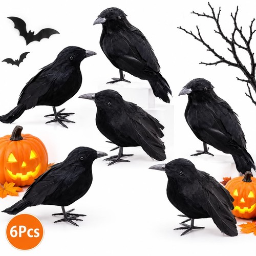 6pcs black crow - black, stuffed
